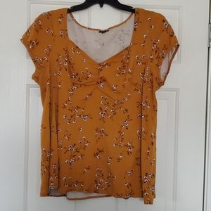 Torrid Yellow Floral Blouse 2X